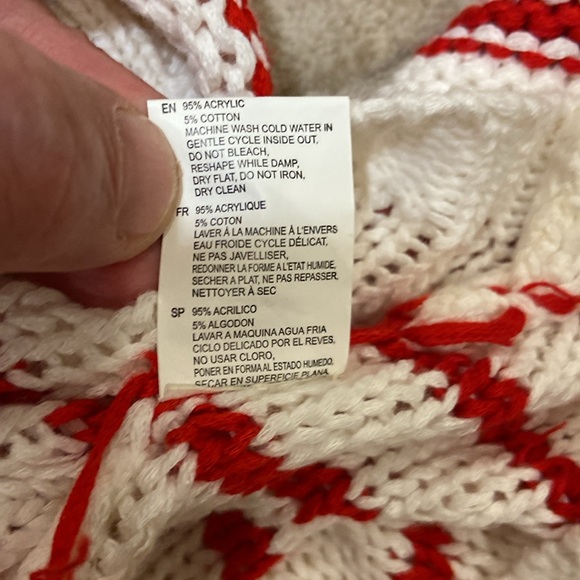 NWT Cloth By Rd Style Red/white Cable Knit Sweater Women's Size Medium - Picture 9 of 9